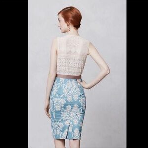Elegant Byron Lars Blue and Cream Lace Dress